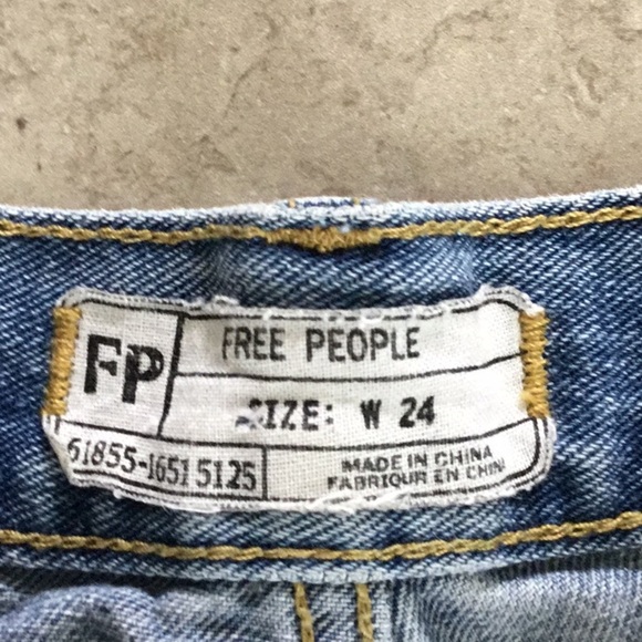 Free People Distressed Denim Shorts Size 24 - Picture 2 of 8